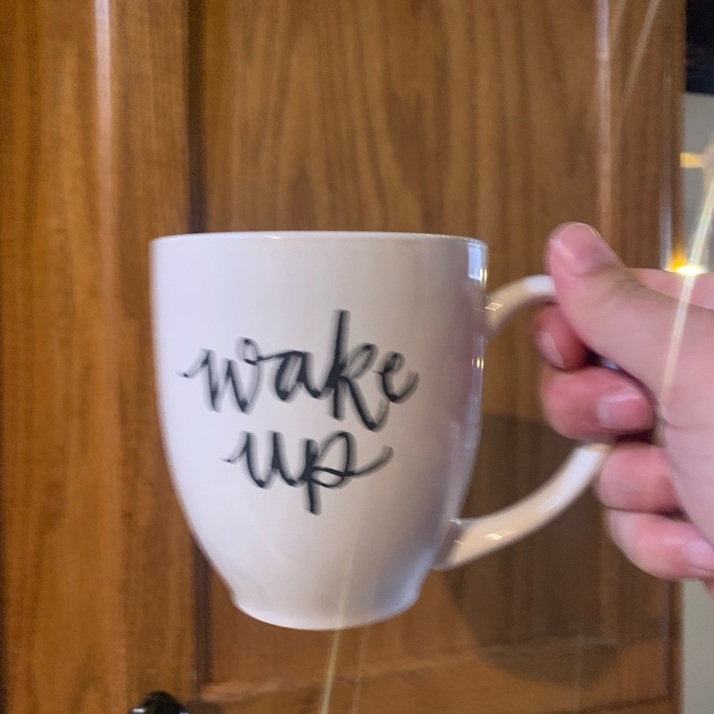 Wake Up Ceramic Coffee Mug - White